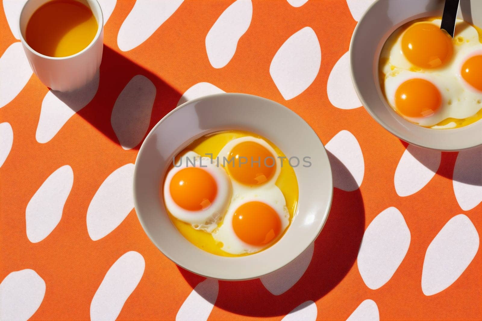 retro delicious background healthy shell yellow art breakfast easter texture egg white yolk protein morning tasty pattern product set food color. Generative AI.