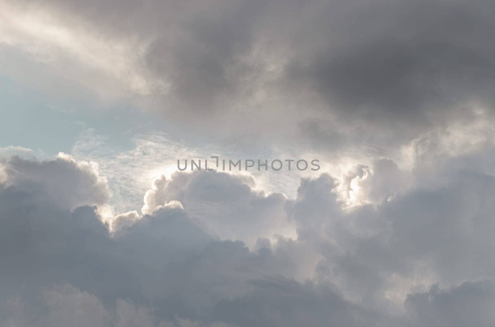 Amazing clouds like a heaven for background wallpaper and texture. The sky is being covered with white clouds, Concept idea of Imaginative clouds nature, Nature abstract composition, Copy space, Selective focus.