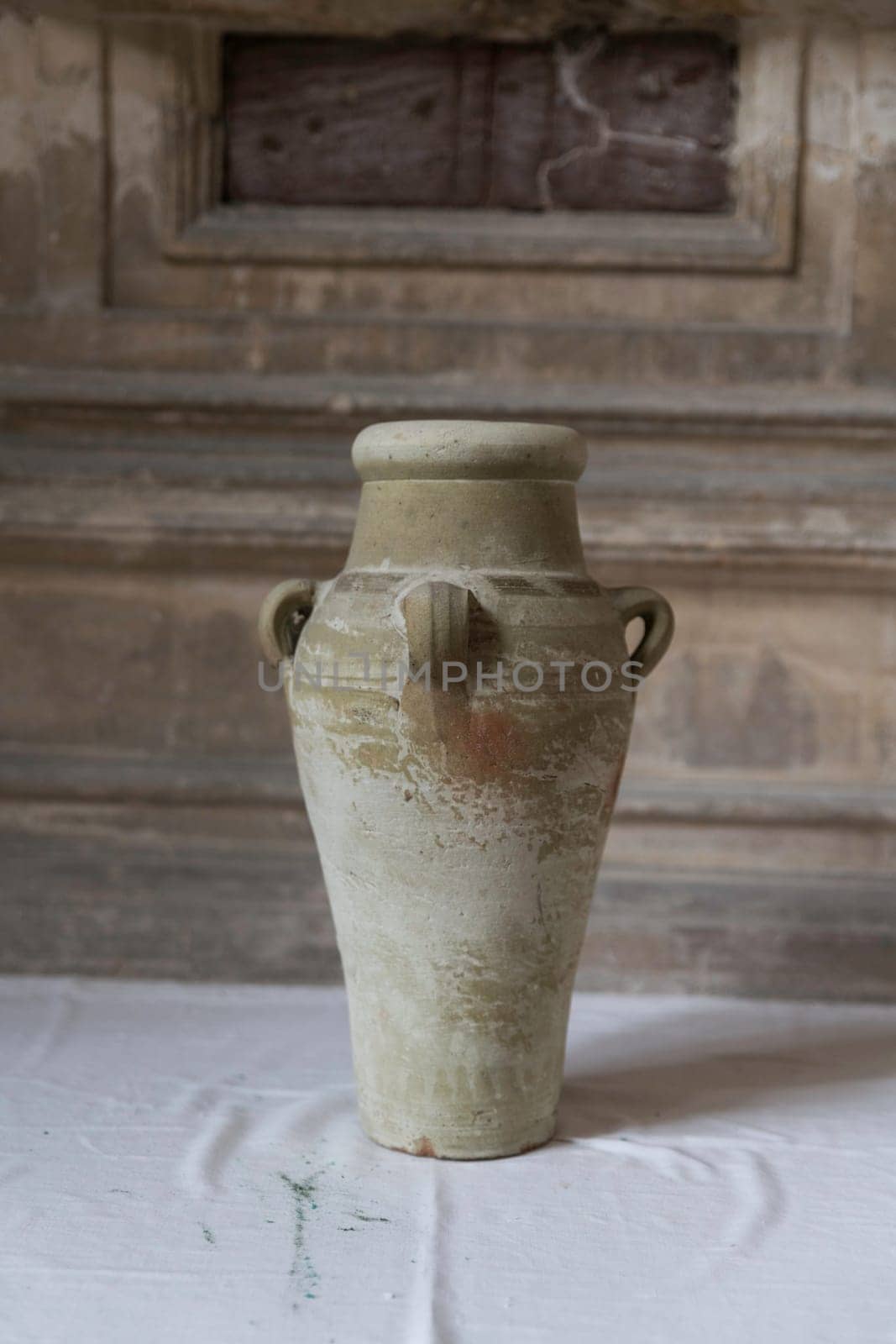 a old medeival vase urn in France , Meurthe et Moselle, Toul, Saint Etienne cathedral,