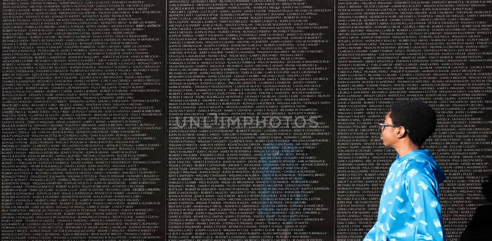 Washington DC, USA - Oct. 10, 2022: People at the Vietnam War Memorial in Washington DC