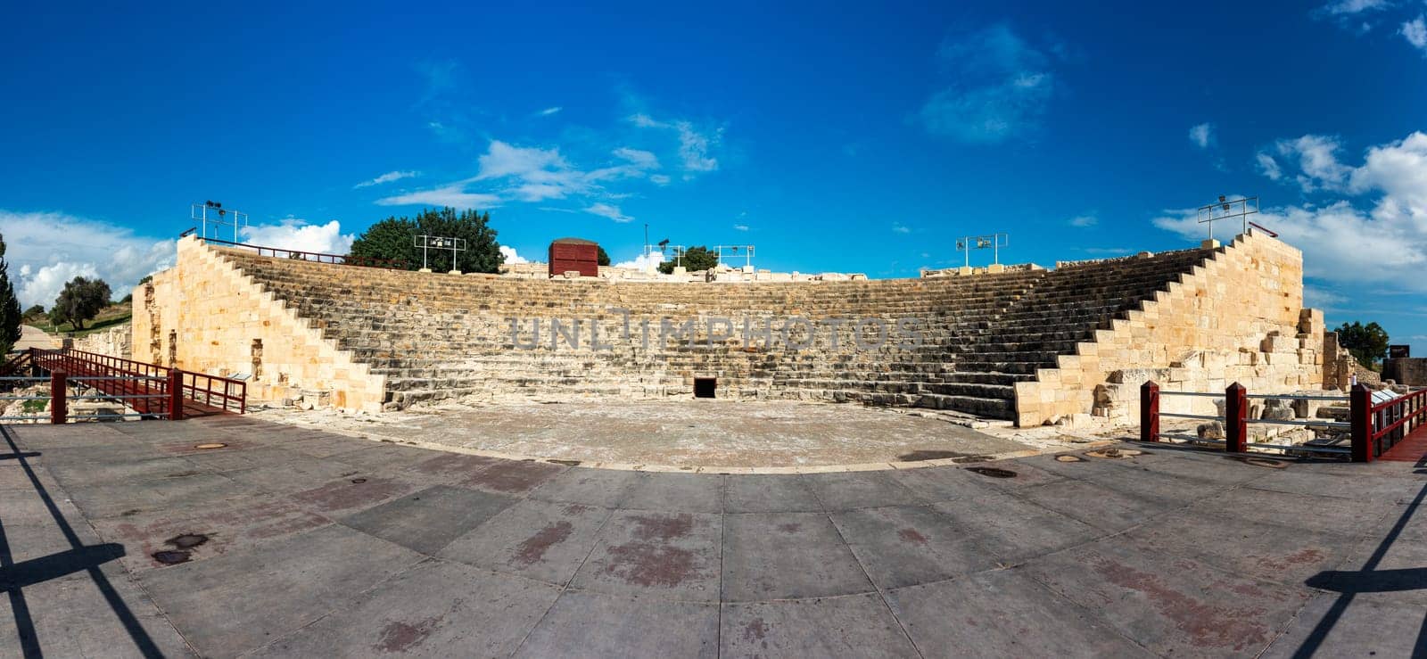 Κourion ancient ruins of the ancient city. Achilles' House Kourio Basilica at The Sanctuary of Apollo at the Kourion World Heritage Archaeological site near Limassol (Lemesos), Cyprus