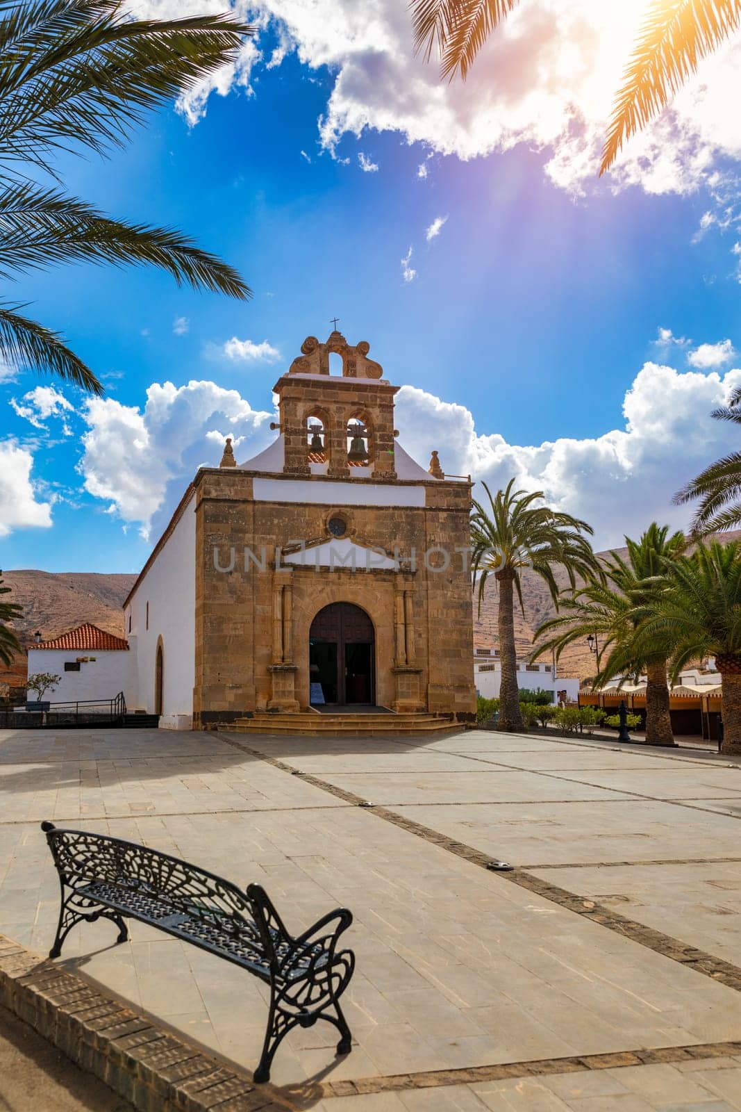 View of Betancuria village and famous cathedral Santa Maria, Fuerteventura, Canary Islands, Spain. View of Betancuria village and famous cathedral Santa Maria, Fuerteventura, Canary Islands, Spain
