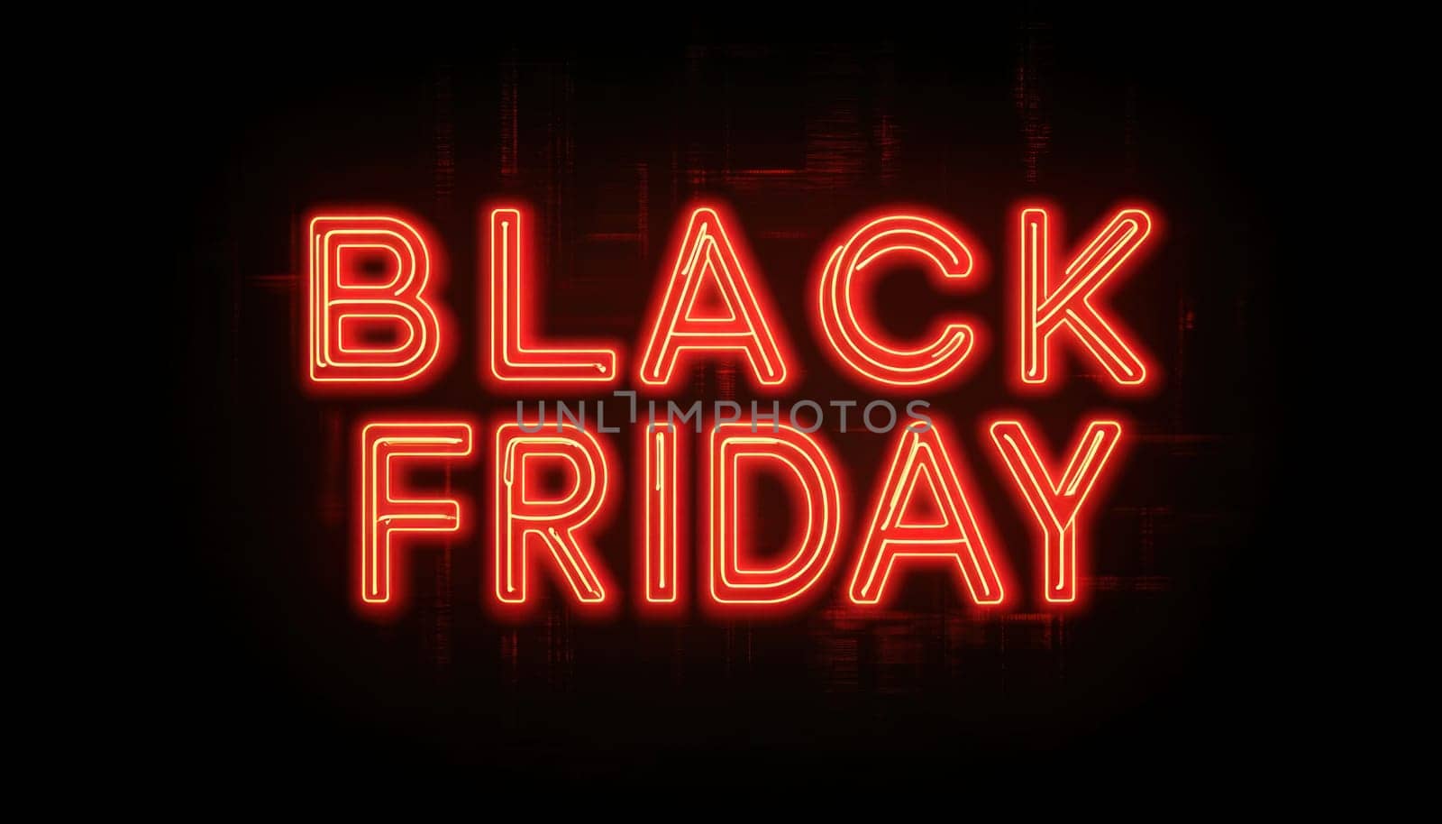 Black friday neon sign glowing on a dark background