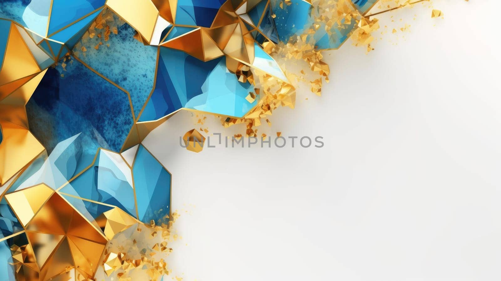 Abstract watercolor artwork mixed with buzzy geometric shapes for background of social media banner generative AI image