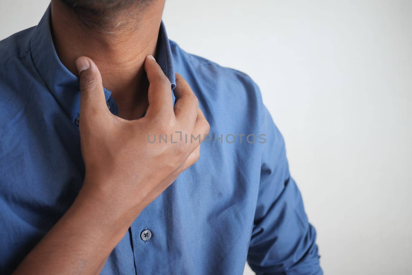 unrecognized man suffering throat pain close up by towfiq007