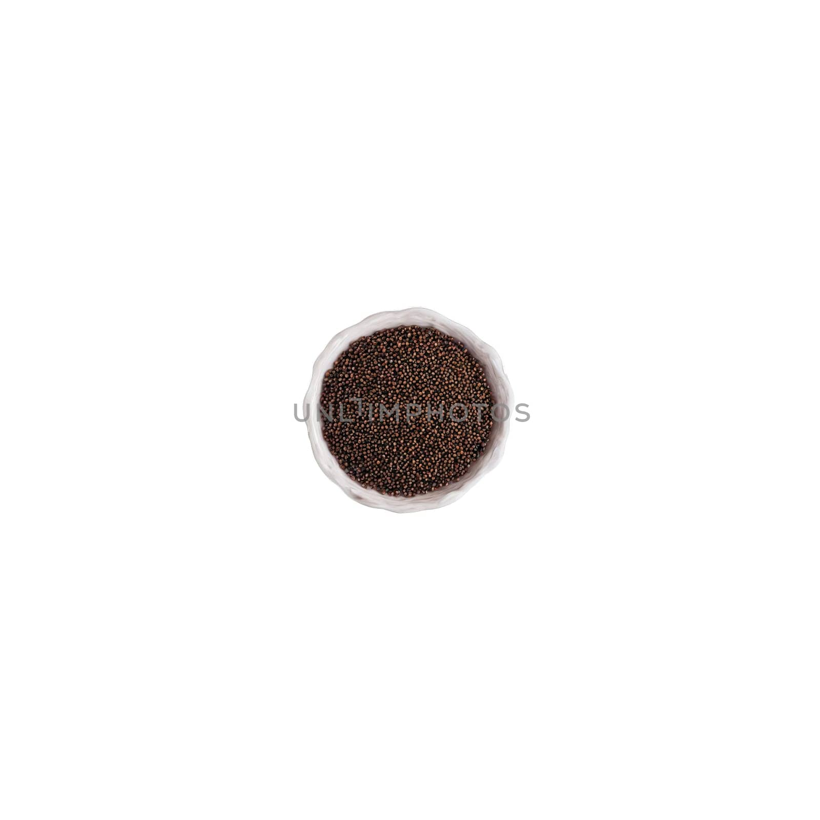 Whole black mustard seeds tiny spheres deep brown color slight reflections Food and culinary concept. Food isolated on transparent background.