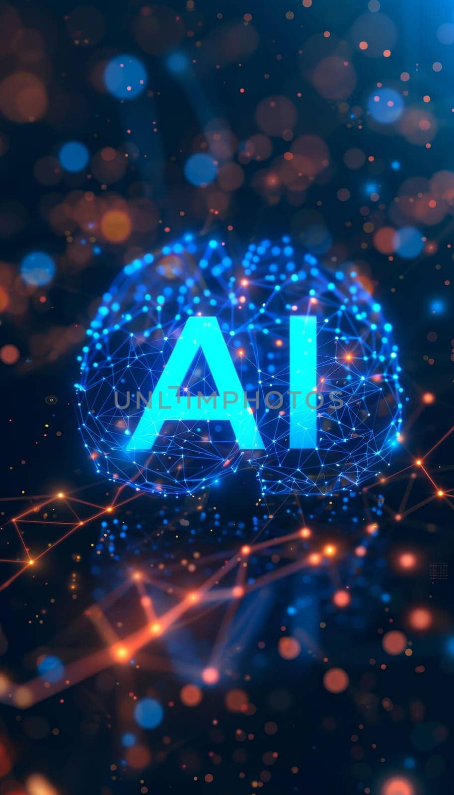 Ai letters on abstract bokeh background, reflecting new artificial intelligence concepts