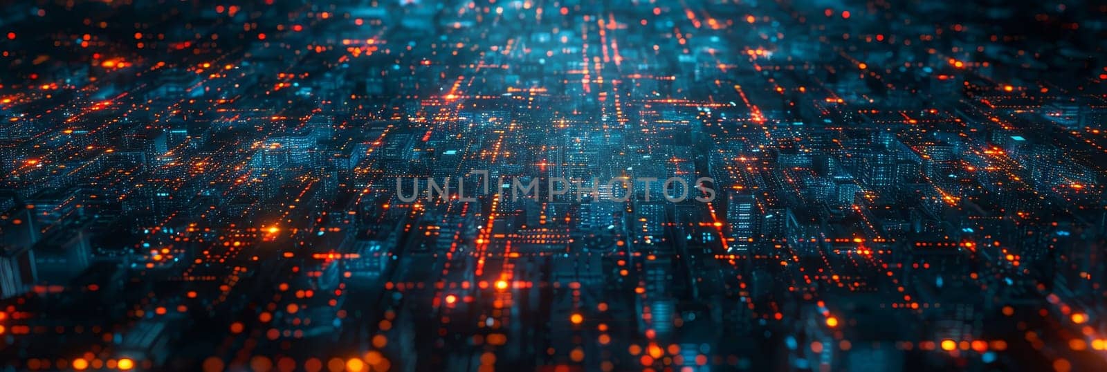 Abstract bokeh background with ai technology representing advanced artificial intelligence concepts