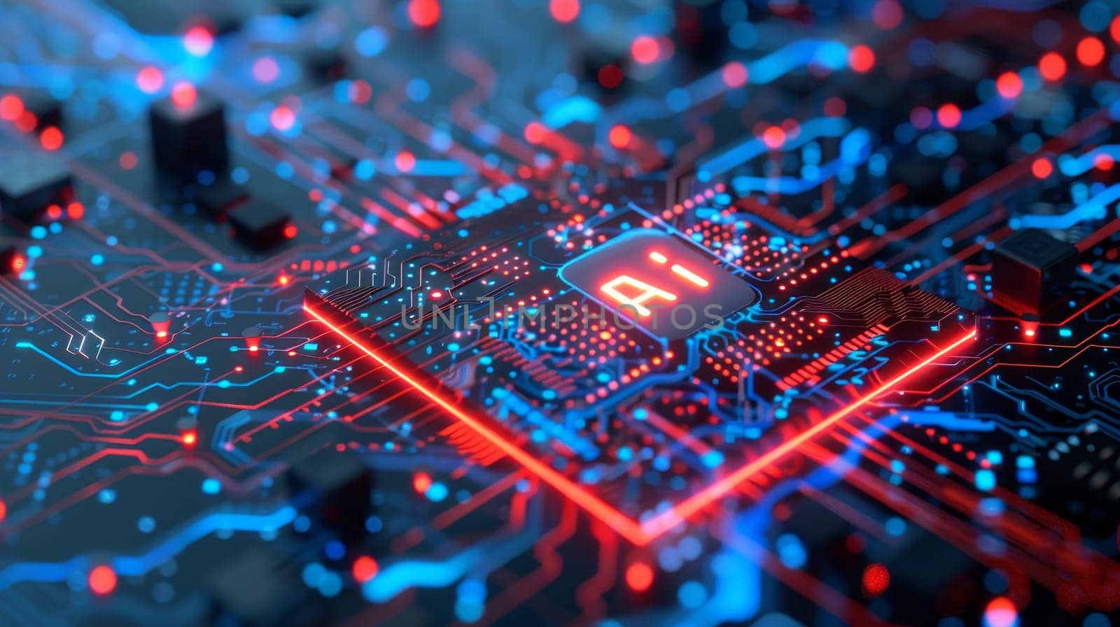 Ai letters on abstract bokeh background depicting cutting edge concepts in artificial intelligence