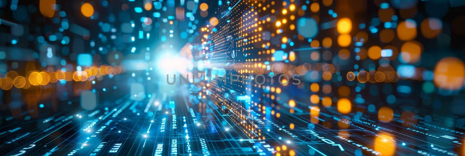Abstract bokeh background with artificial intelligence trends