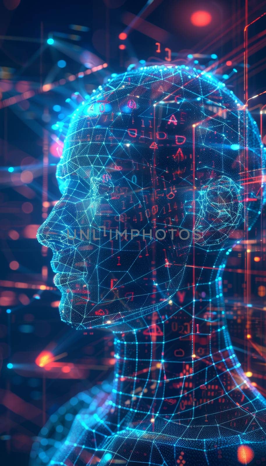 Abstract bokeh background with ai representing cutting edge artificial intelligence ideas