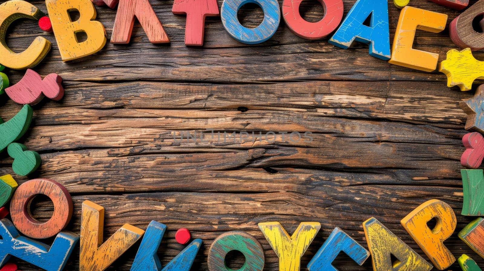 School themed letters representing start of academic year and educational themes