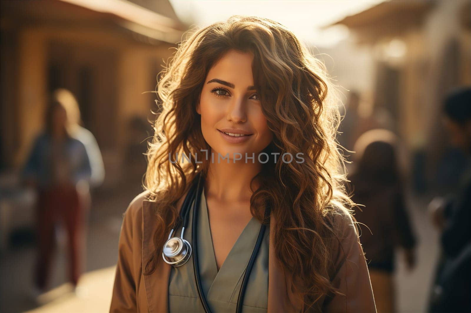 Portrait of female doctor veterinarian in poor areas of africa and india by kuprevich