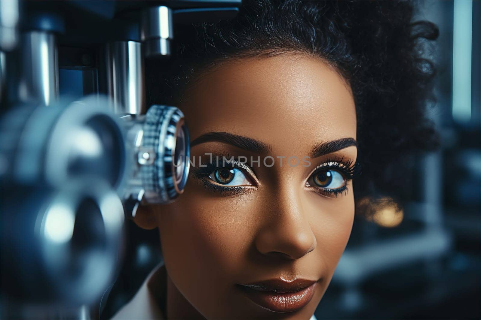 Asian woman doctor in technical chemical laboratory portrait by kuprevich