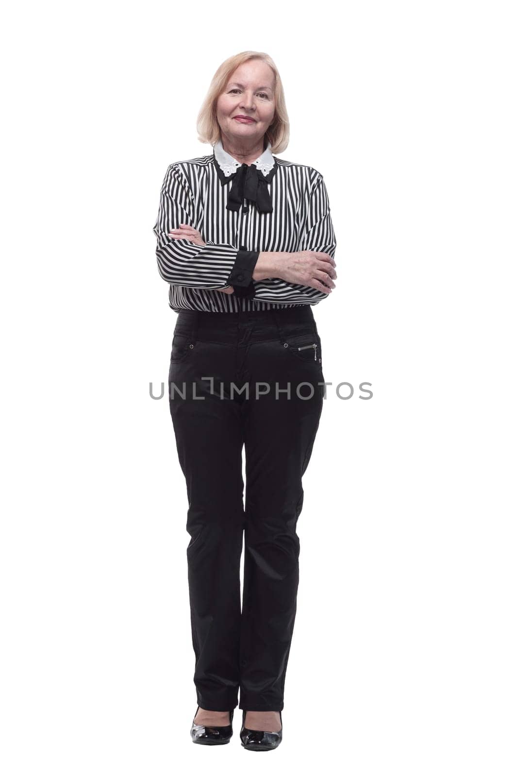 in full growth. Executive business woman. isolated on a white background.