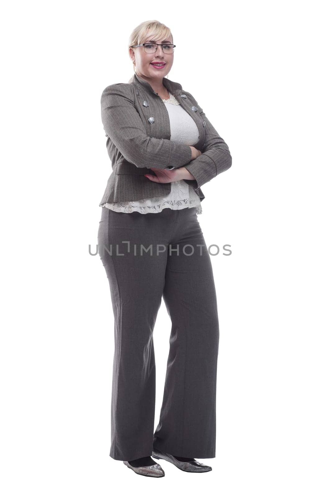 confident business woman in casual clothes. isolated on a white by asdf
