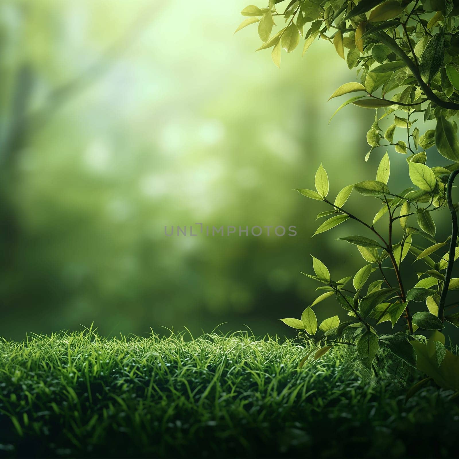 Serene foliage and lush greenery with plantlife and leaves in a peaceful outdoors environment