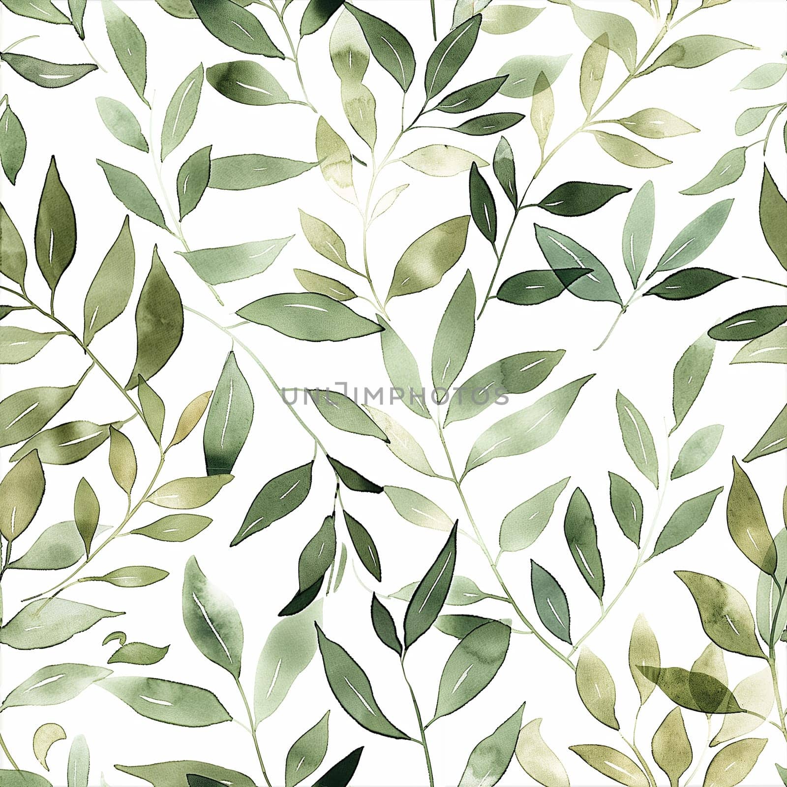 Beautiful seamless pattern with leafy greenery foliage, perfect for botanical decor and nature design