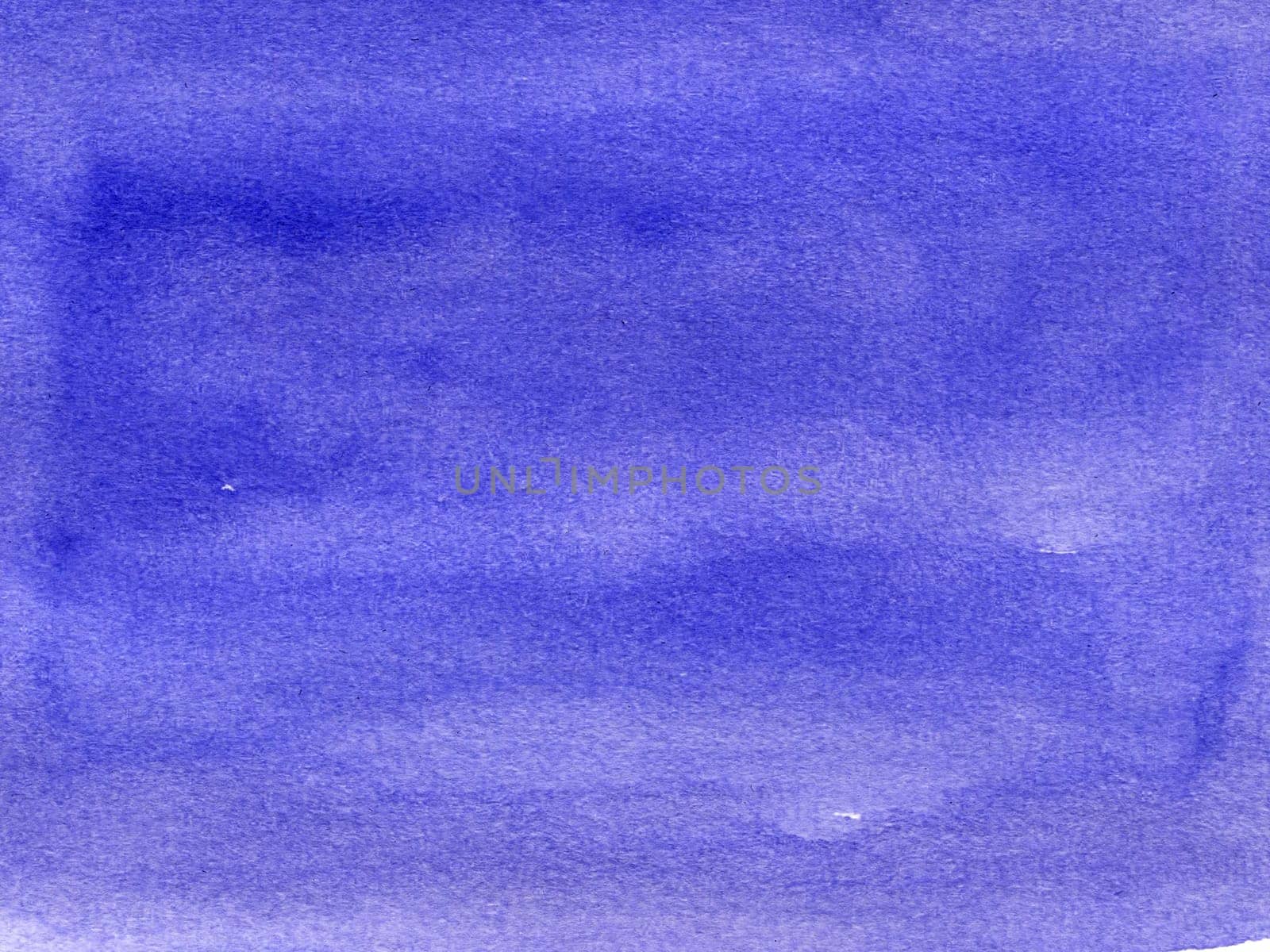 Blue watercolor background with spots, dots, blurred circles. Hand-drawn illustration
