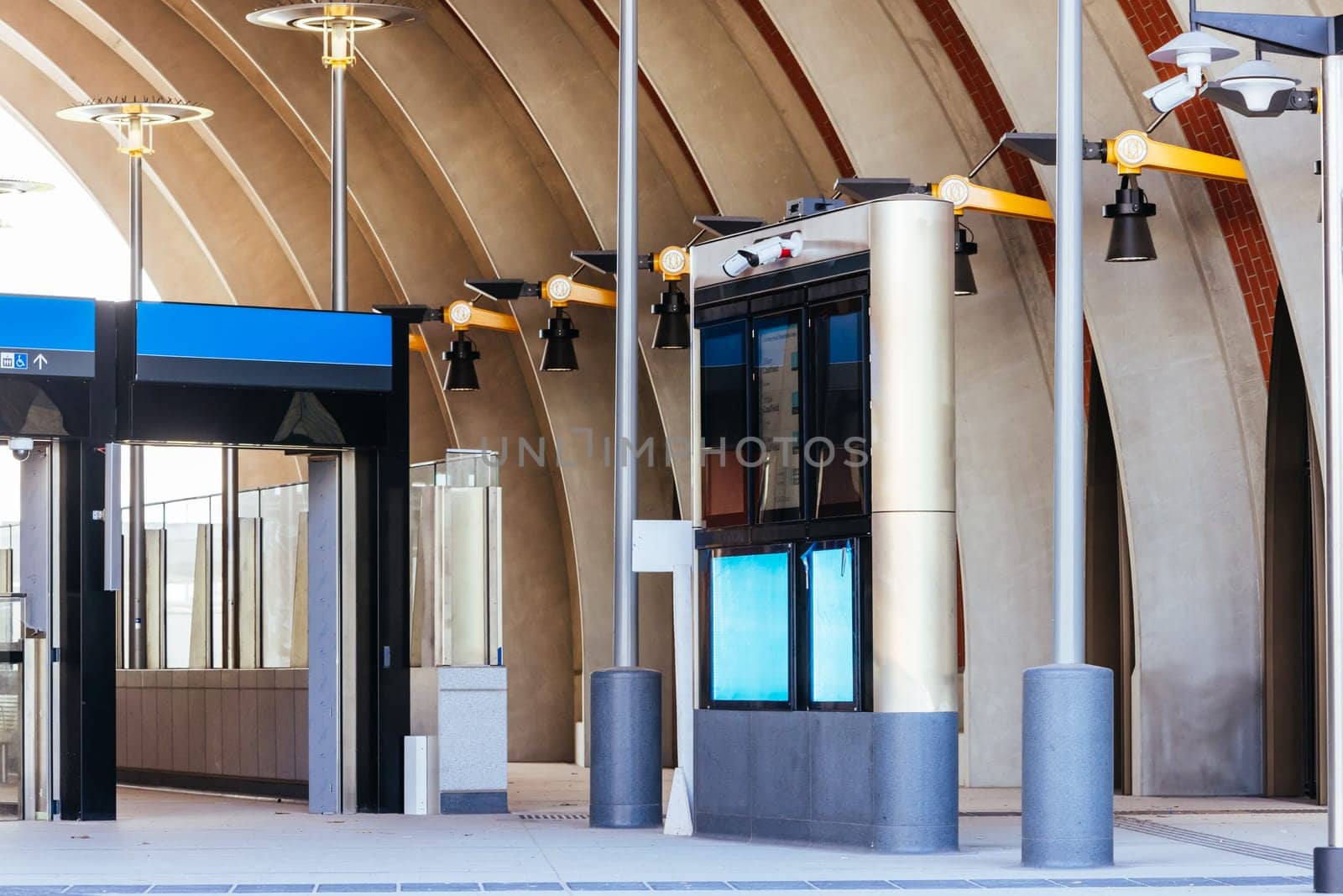 MELBOURNE, AUSTRALIA - AUGUST 18: Arden Station built as part of the Metro Tunnel project is completed and in testing phase before opening. Located in North Melbourne, Victoria, Australia and taken on August 18th 2024
