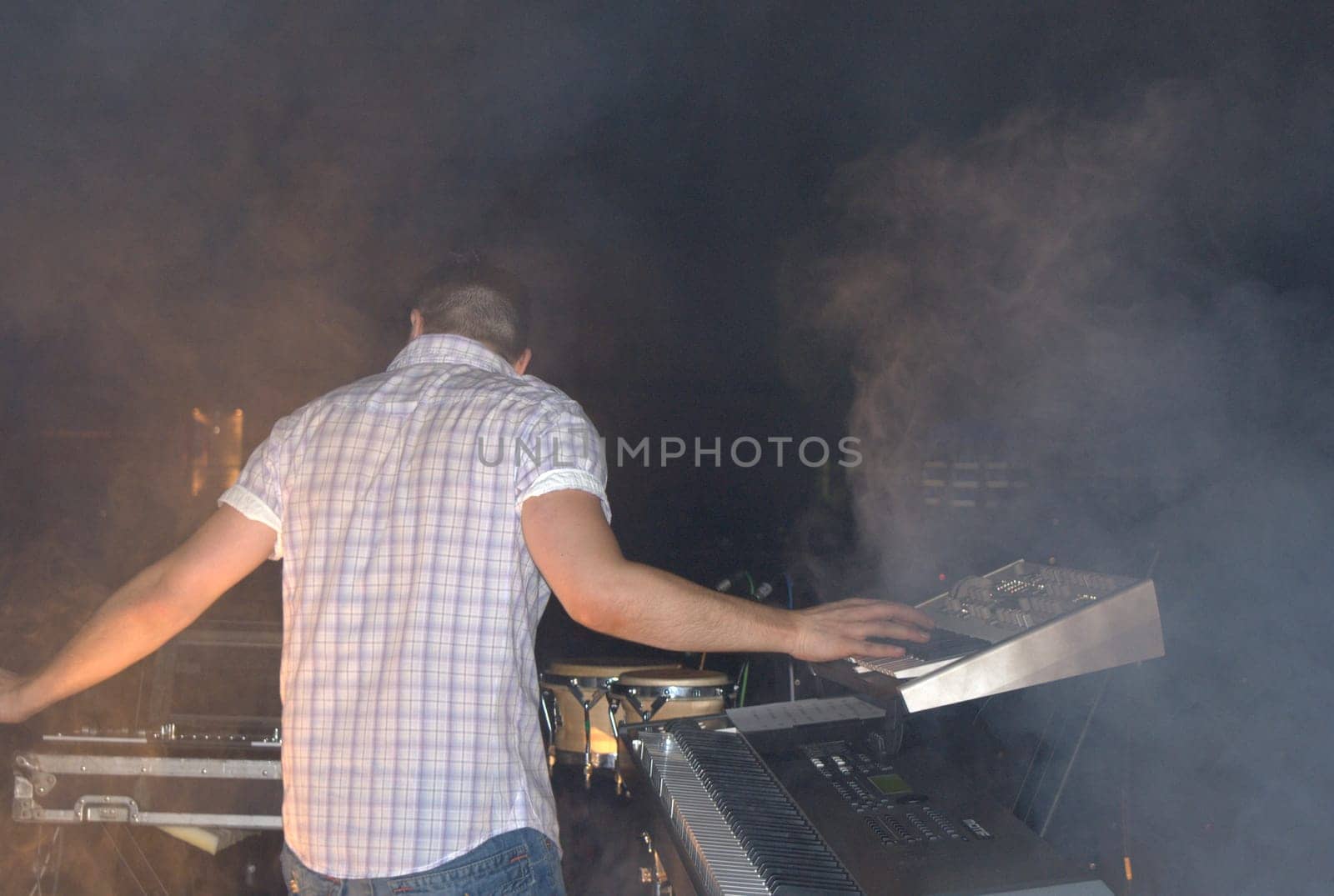 Scene. Stage equipment. The atmosphere at the concert. High quality photo