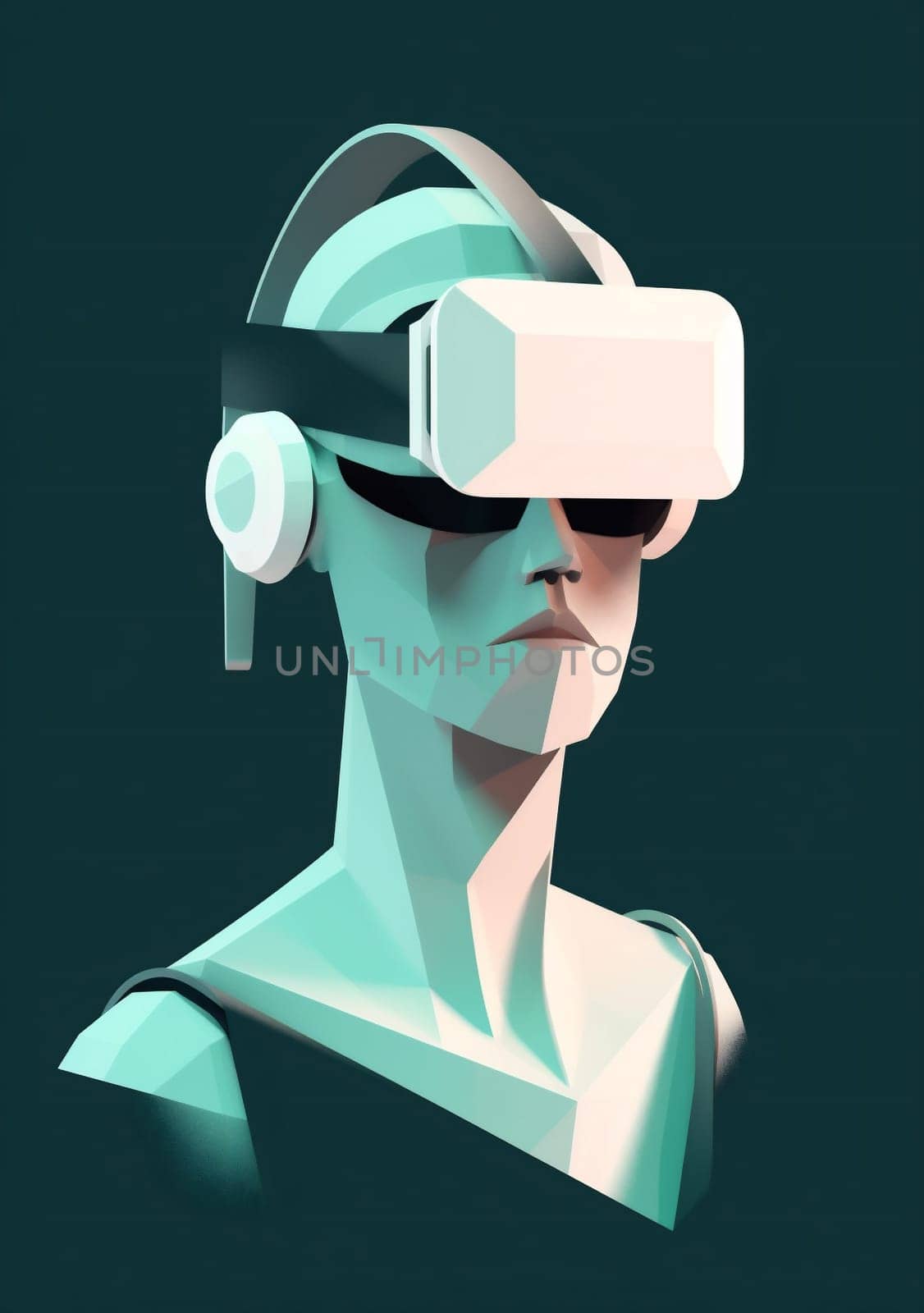 technology man goggles gadget vr modern futuristic glasses digital cyber headset. Generative AI. by Vichizh