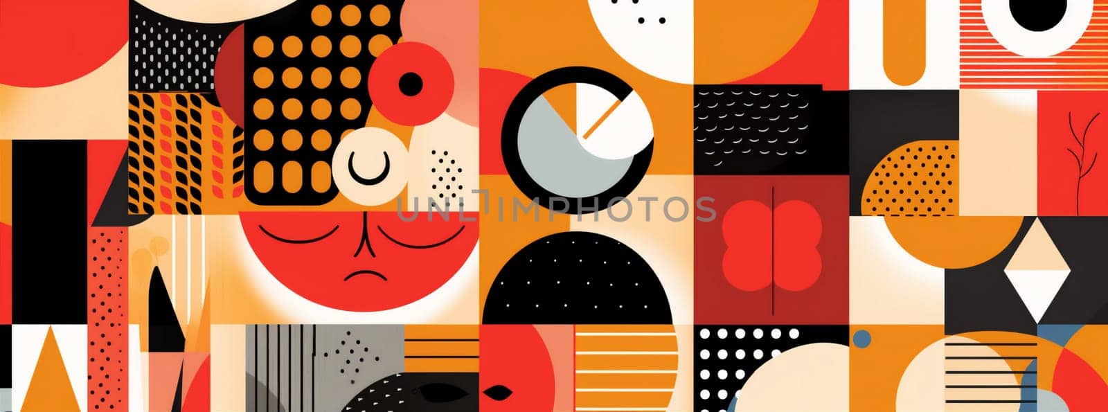 retro bright abstract brochure texture cover colorful creativity design background color. Generative AI. by Vichizh