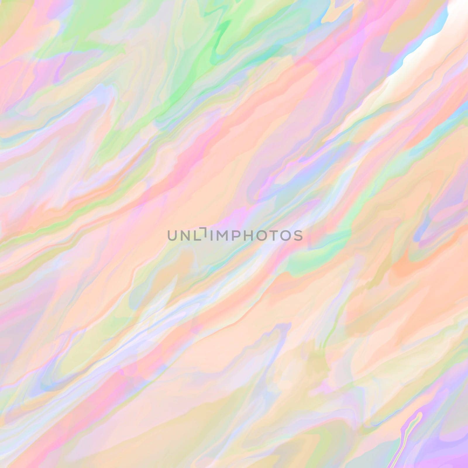 Abstract holographic backdrop with bright multicolored watercolor mixing together