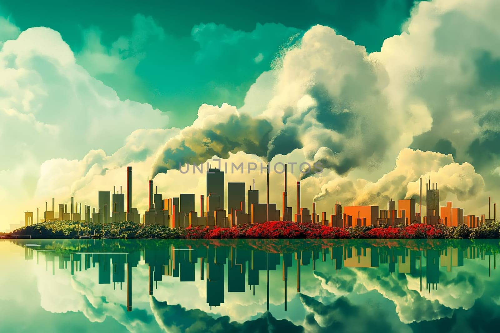 Sustainable living and the harmonious integration of nature within urban environments. Concepts related to green energy, renewable resources, and sustainable urban development.