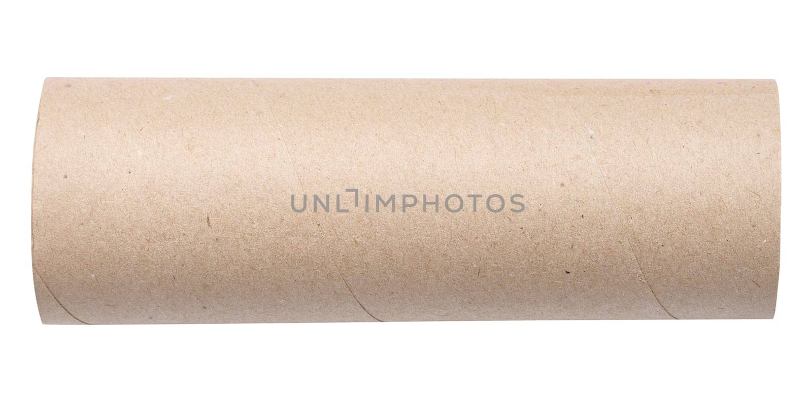 Paper towel tube on white isolated background, top view