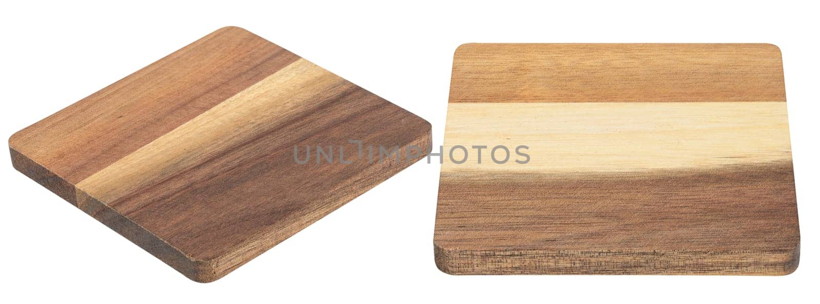 Wooden plank on a white isolated background