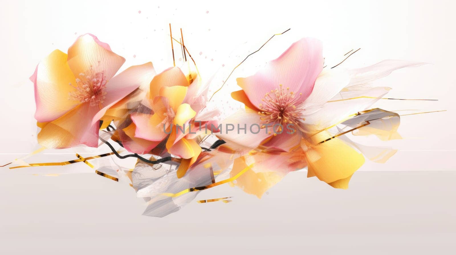 Watercolor abstract design for background wedding or buzzy social media banner by biancoblue