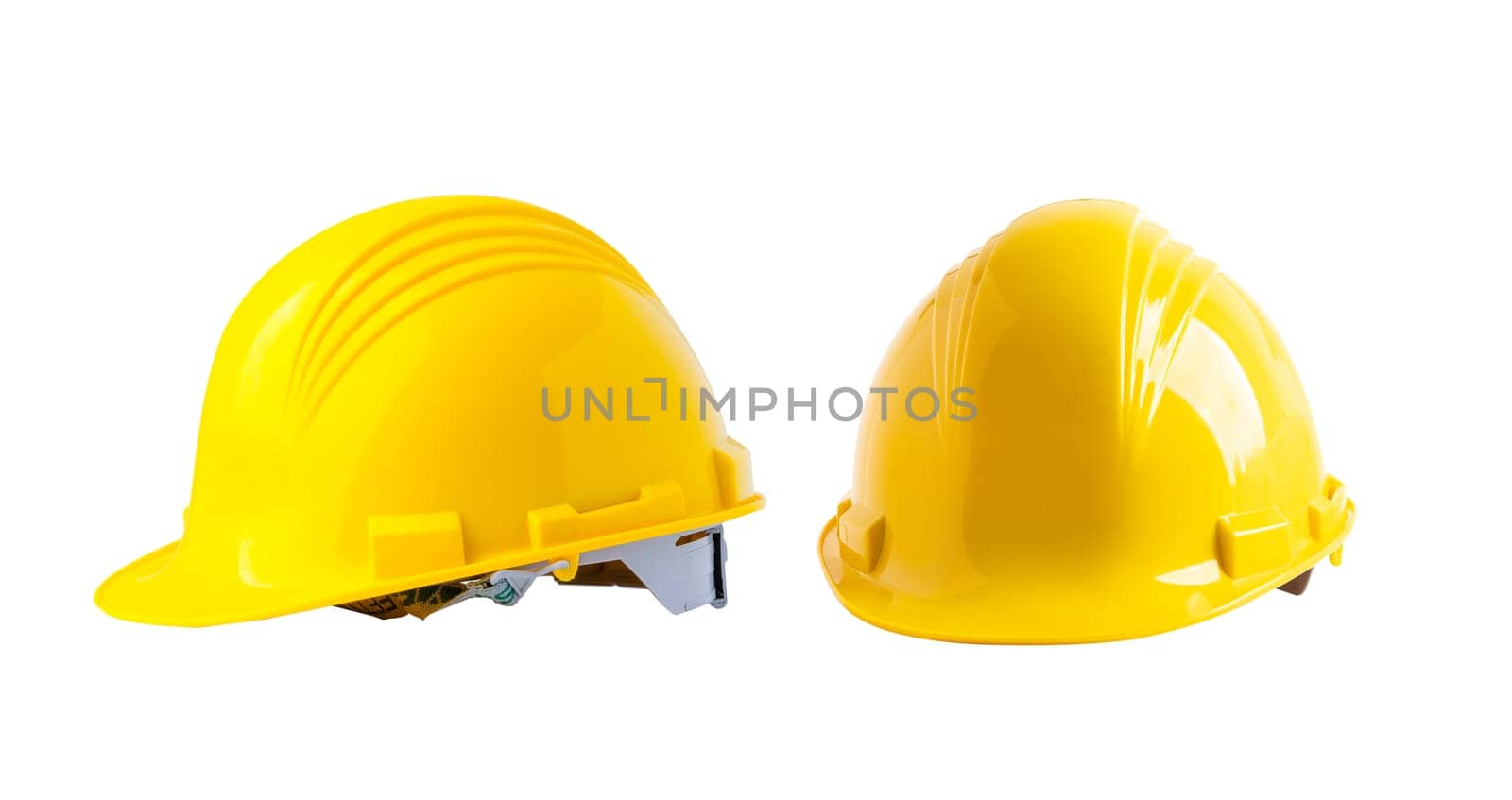 Safety first hard helmet hat, engineering construction and architecture concept. by pamai