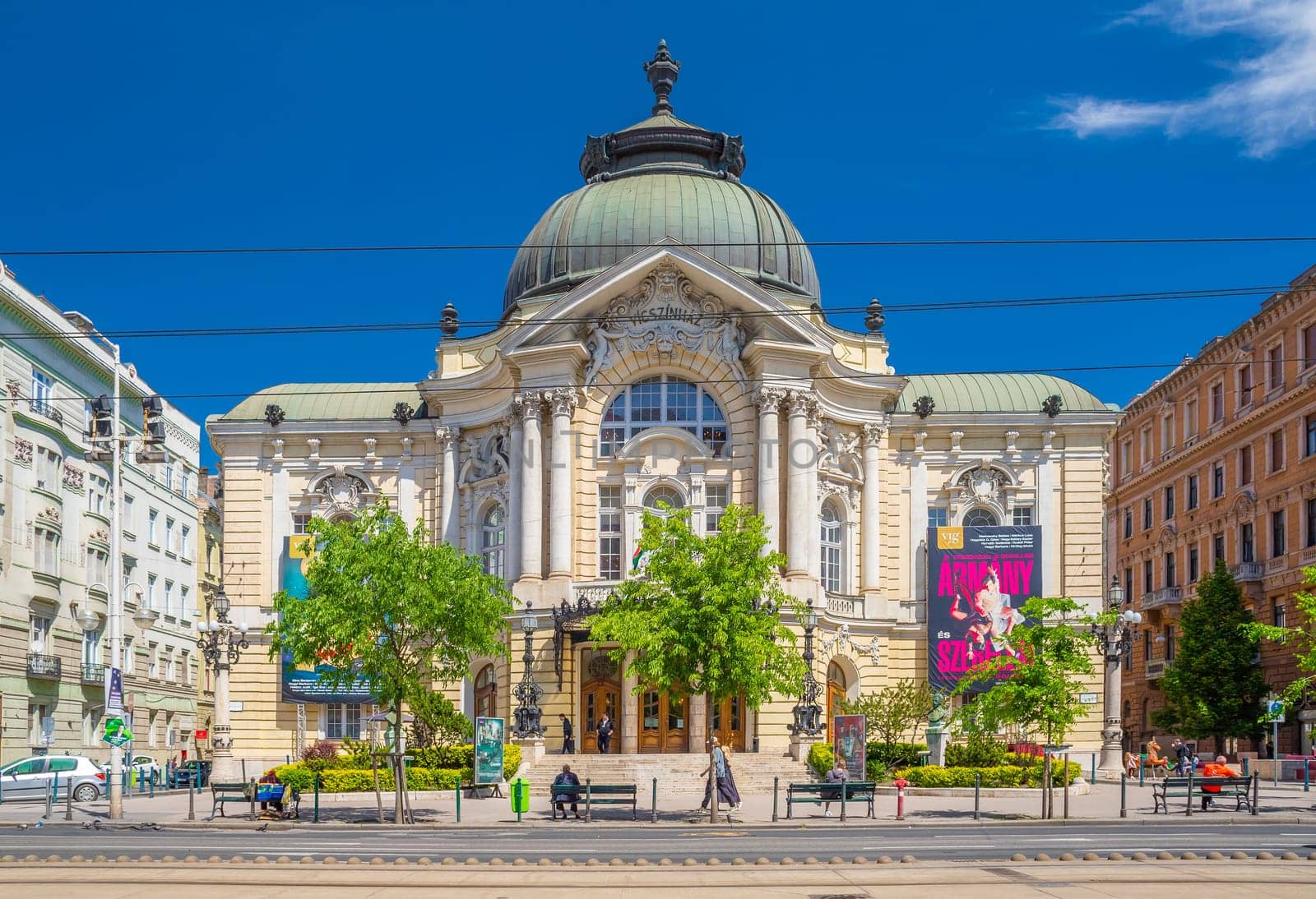 Budapest, Hungary - 1 May 2024: The Comedy Theatre of Budapest, Vígszínház