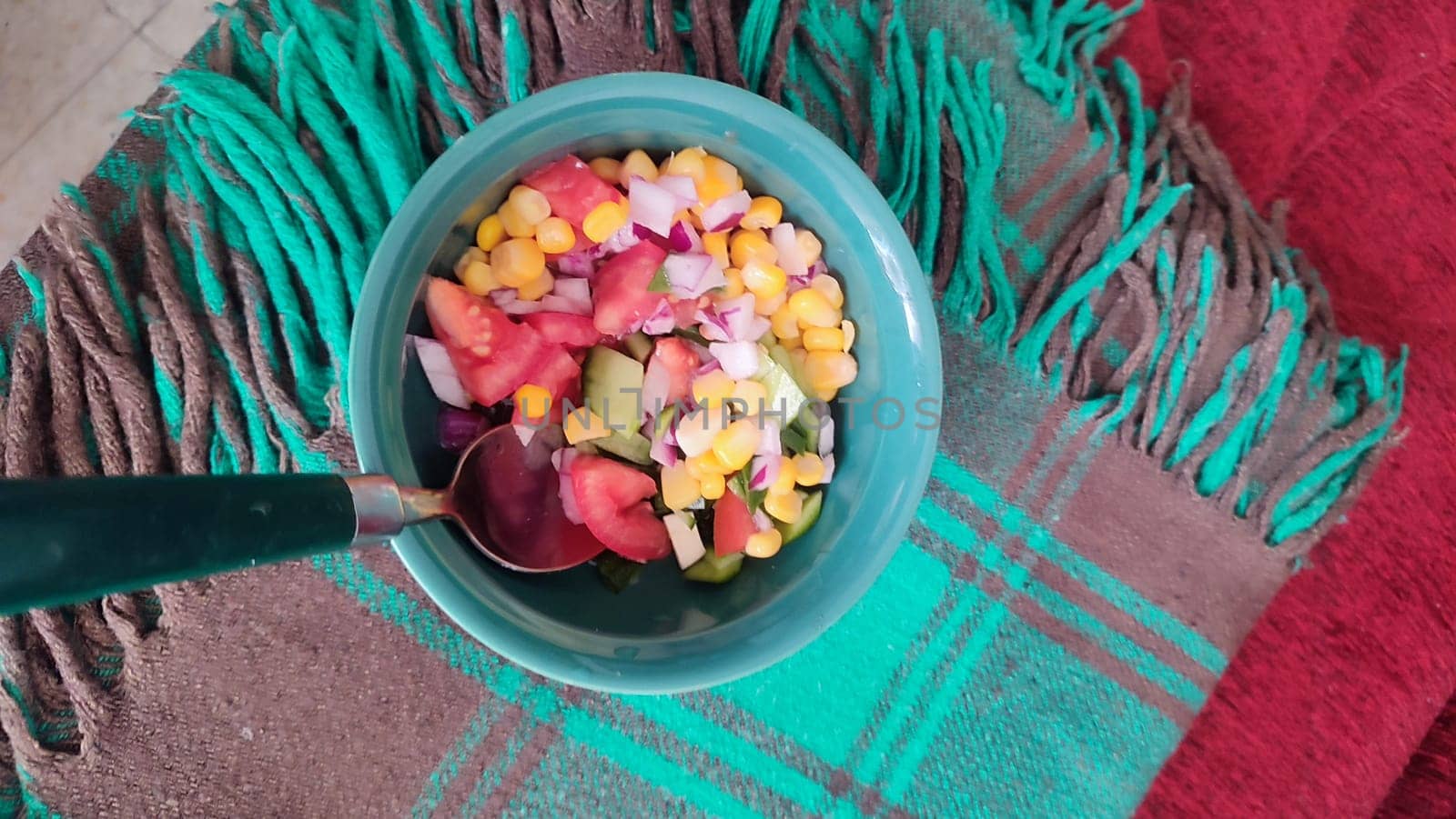fresh salad in a plate healthy food, breakfast. High quality photo