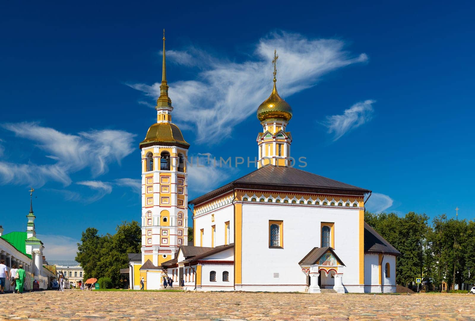 Suzdal, Russia - 8 July 2024: View of Kazan church in an ancient Russian town. The Golden Ring of Russia