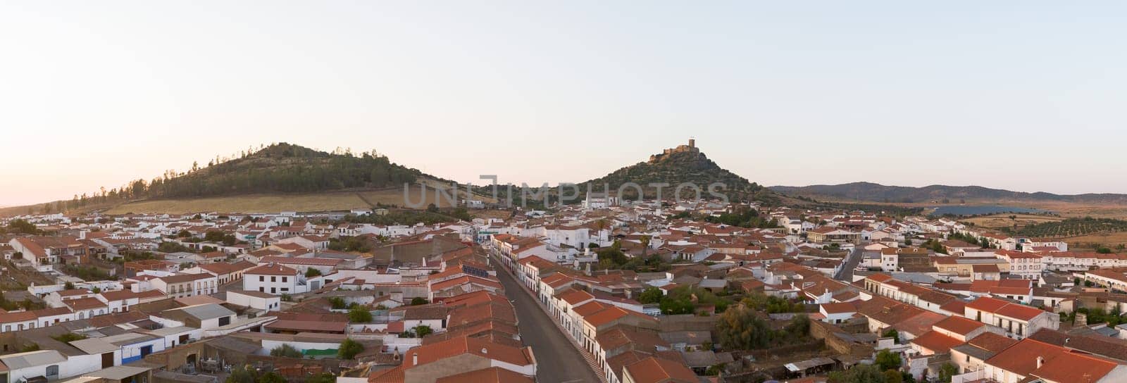 Panoramic view of Alconchel, Badajoz, Extremadura, Spain