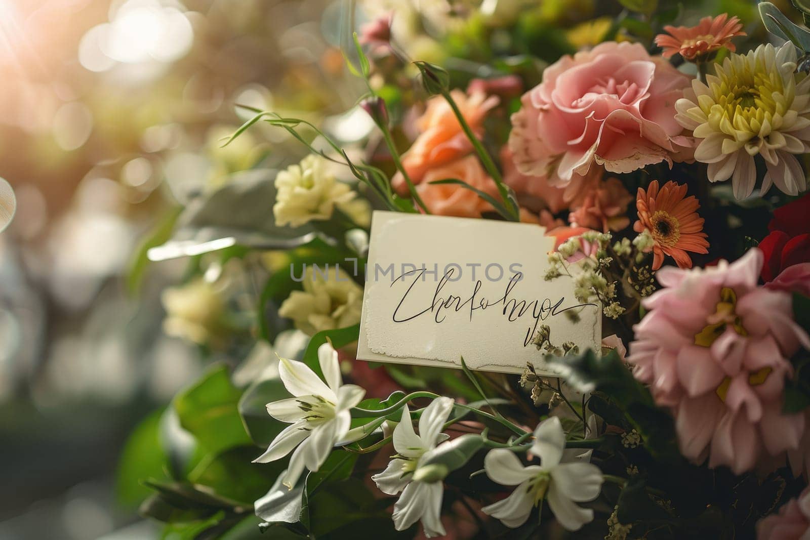 Personalized Handwritten Notecard on Sympathy Flowers, Heartfelt Condolences.