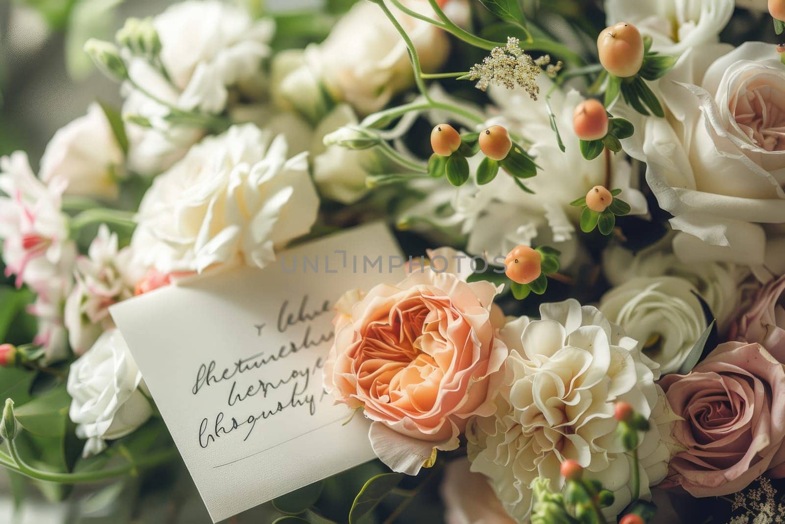 Personalized Handwritten Notecard on Sympathy Flowers, Heartfelt Condolences.