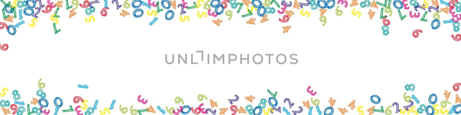 Falling letters of English language. Colorful childish flying characters of Latin alphabet. Foreign languages study concept. Back to school banner .