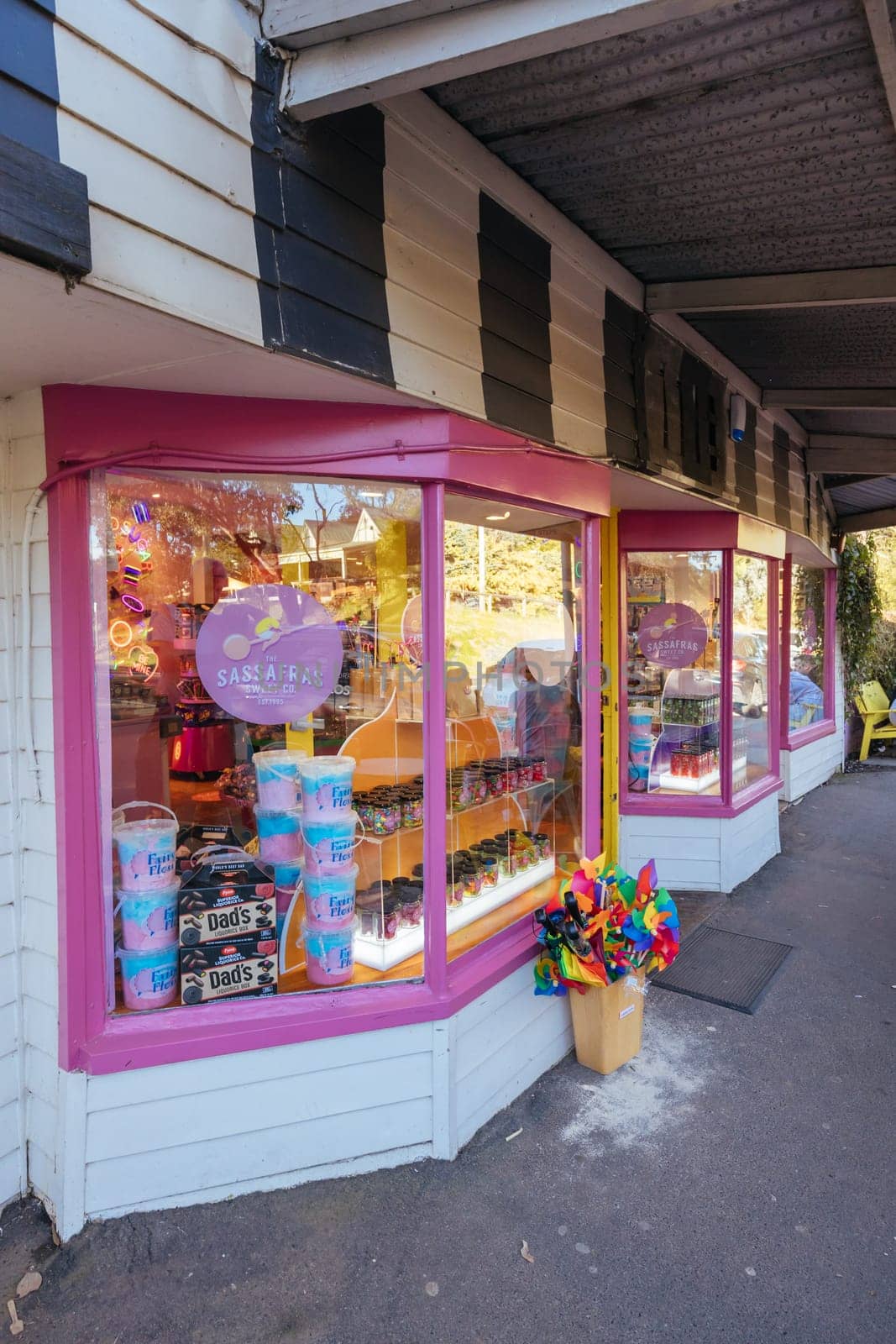 WARRANDYTE, AUSTRALIA - AUGUST 11 2024: The quaint tourist country town of Warrandyte on a winter's day in Victoria, Australia