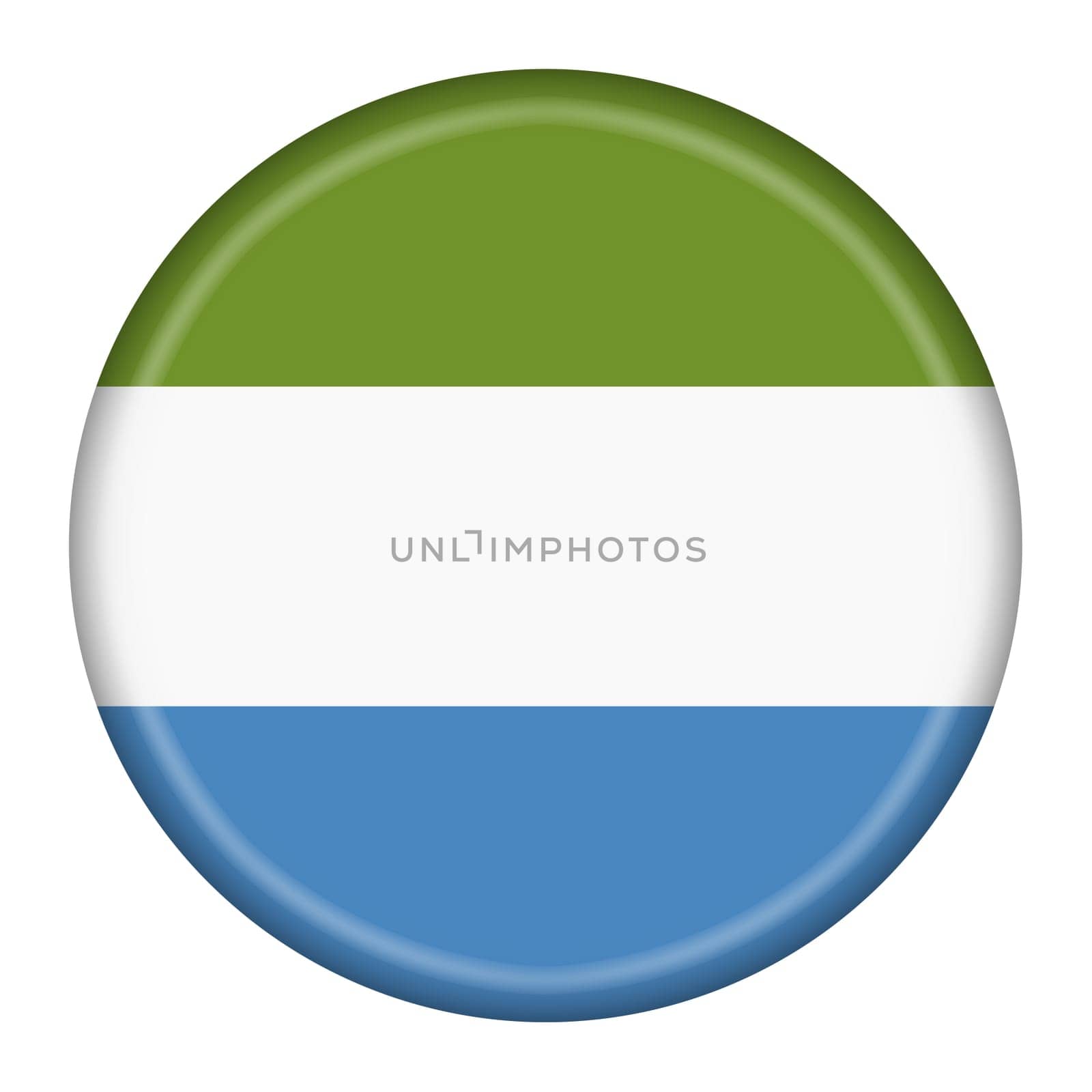 A Sierra Leone flag button illustration with clipping path