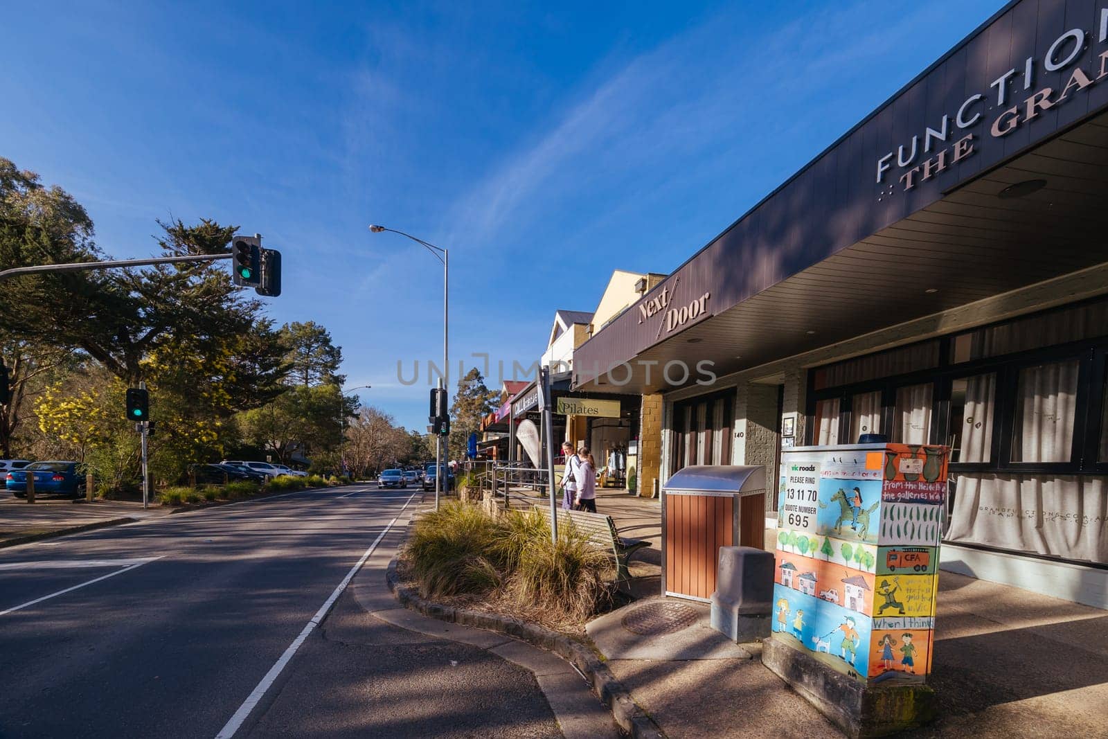 WARRANDYTE, AUSTRALIA - AUGUST 11 2024: The quaint tourist country town of Warrandyte on a winter's day in Victoria, Australia