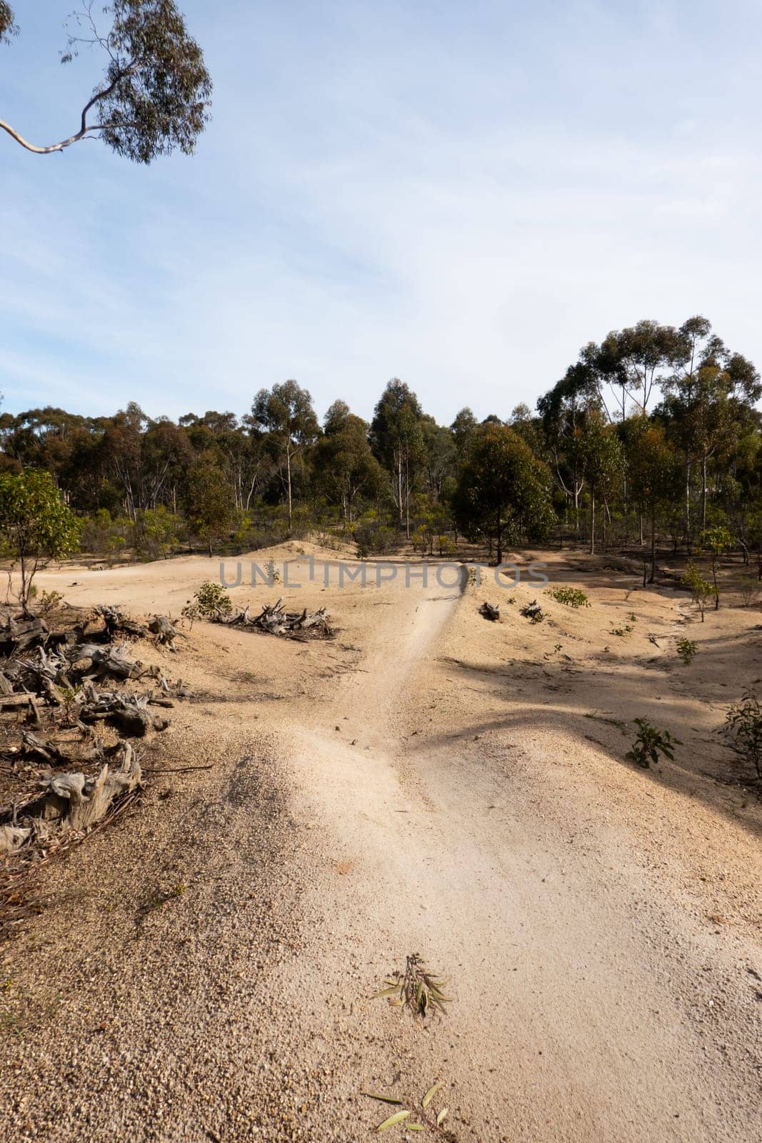 The popular You Yangs mountain bike park and Kurrajong area on a hot autumn day in Little River, Victoria, Australia