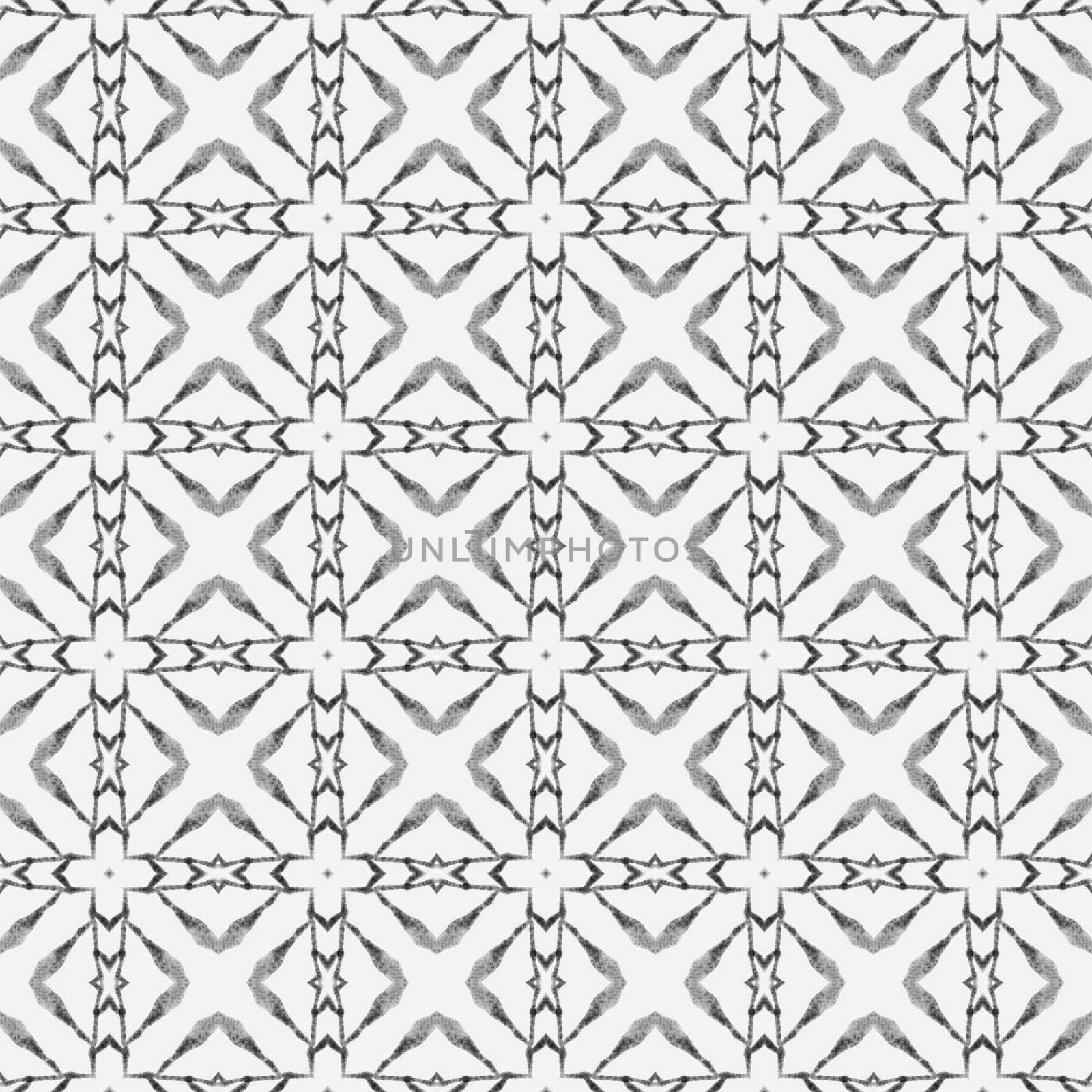 Textile ready original print, swimwear fabric, wallpaper, wrapping. Black and white majestic boho chic summer design. Mosaic seamless pattern. Hand drawn green mosaic seamless border.