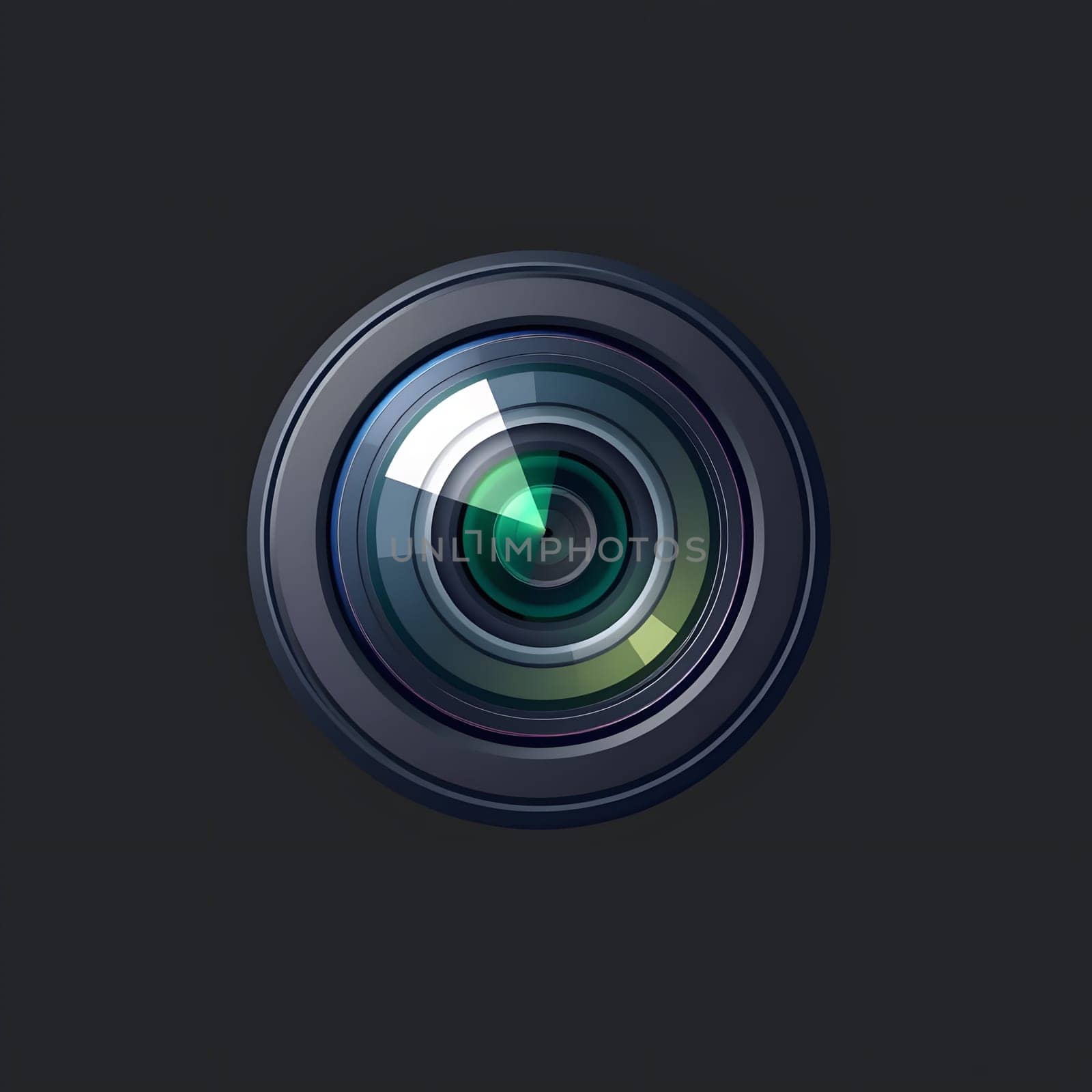 This close-up showcases a camera lens with intricate details, highlighting its metallic finish and glass elements. The lens is set against a dark background, emphasizing its design and functionality.
