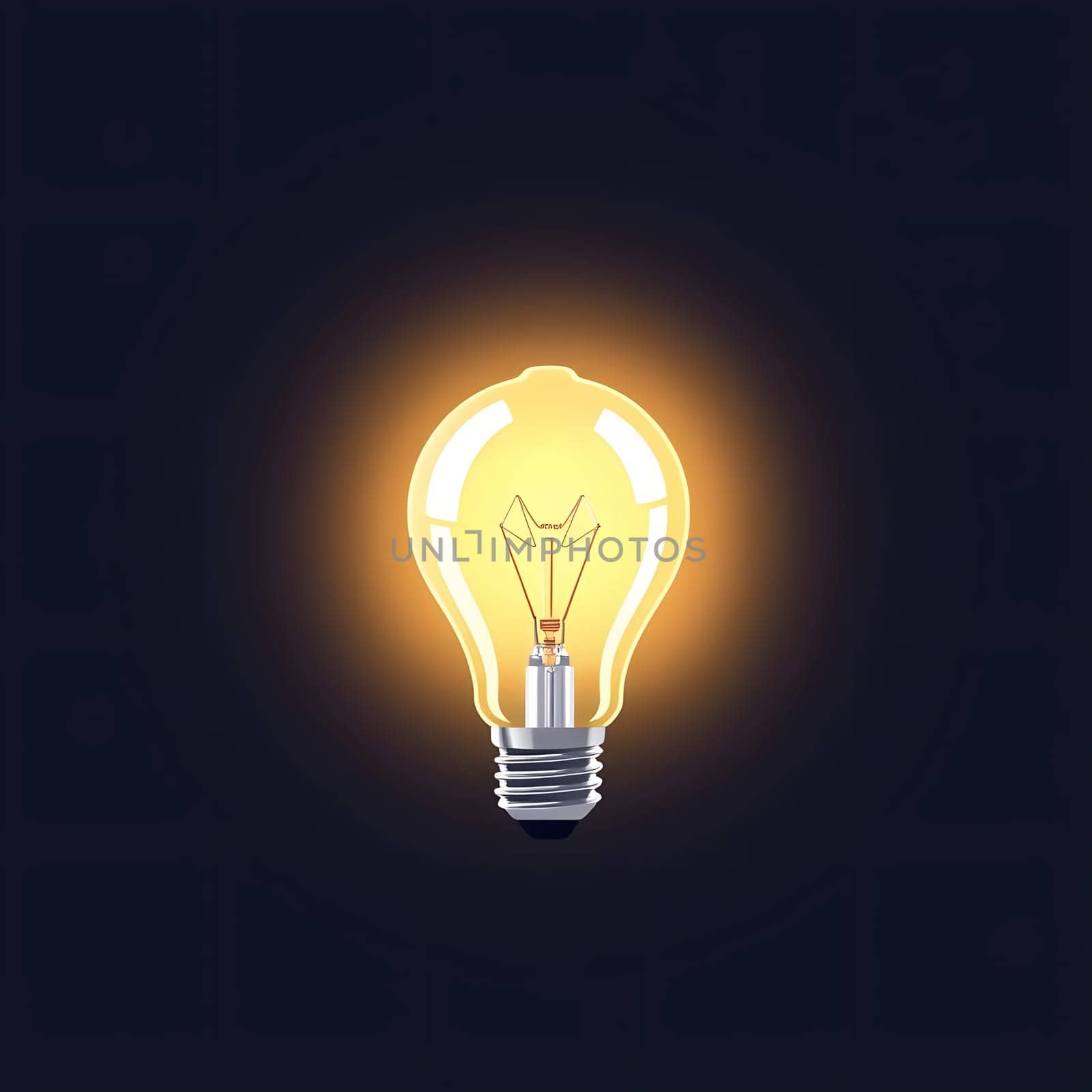 A light bulb emits a warm glow, illuminating the surrounding darkness. The minimalist design highlights the bulb's shape and the texture of its glass, creating a calming effect.