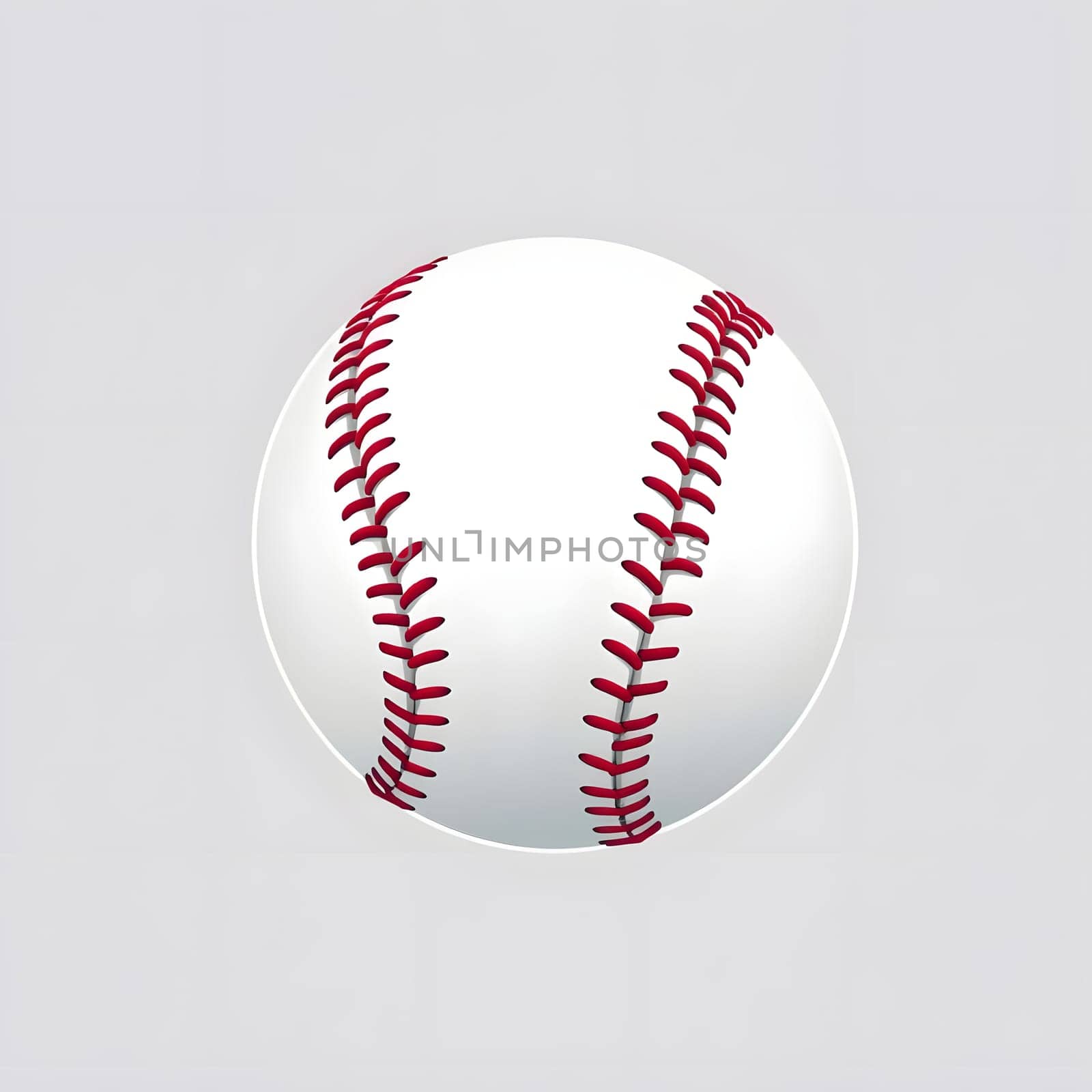 A detailed view of a classic baseball highlighting its white surface and red stitching, perfect for sports enthusiasts and baseball lovers. The clean background enhances its features.