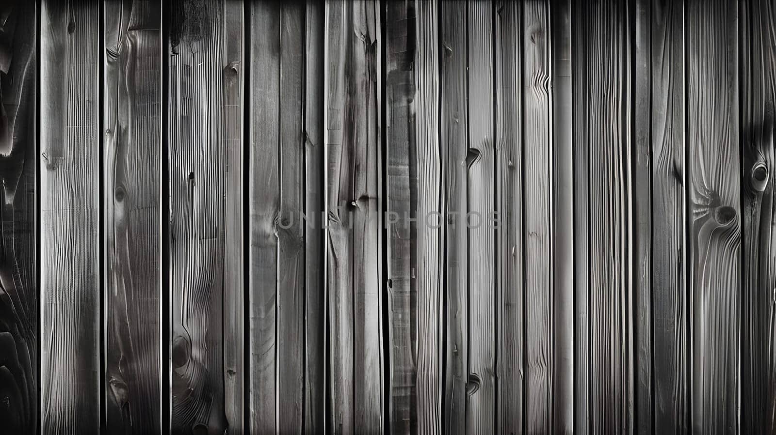 The surface features vertical wooden planks with a weathered dark finish, showcasing natural grain patterns and imperfections, creating a rustic, textured backdrop.