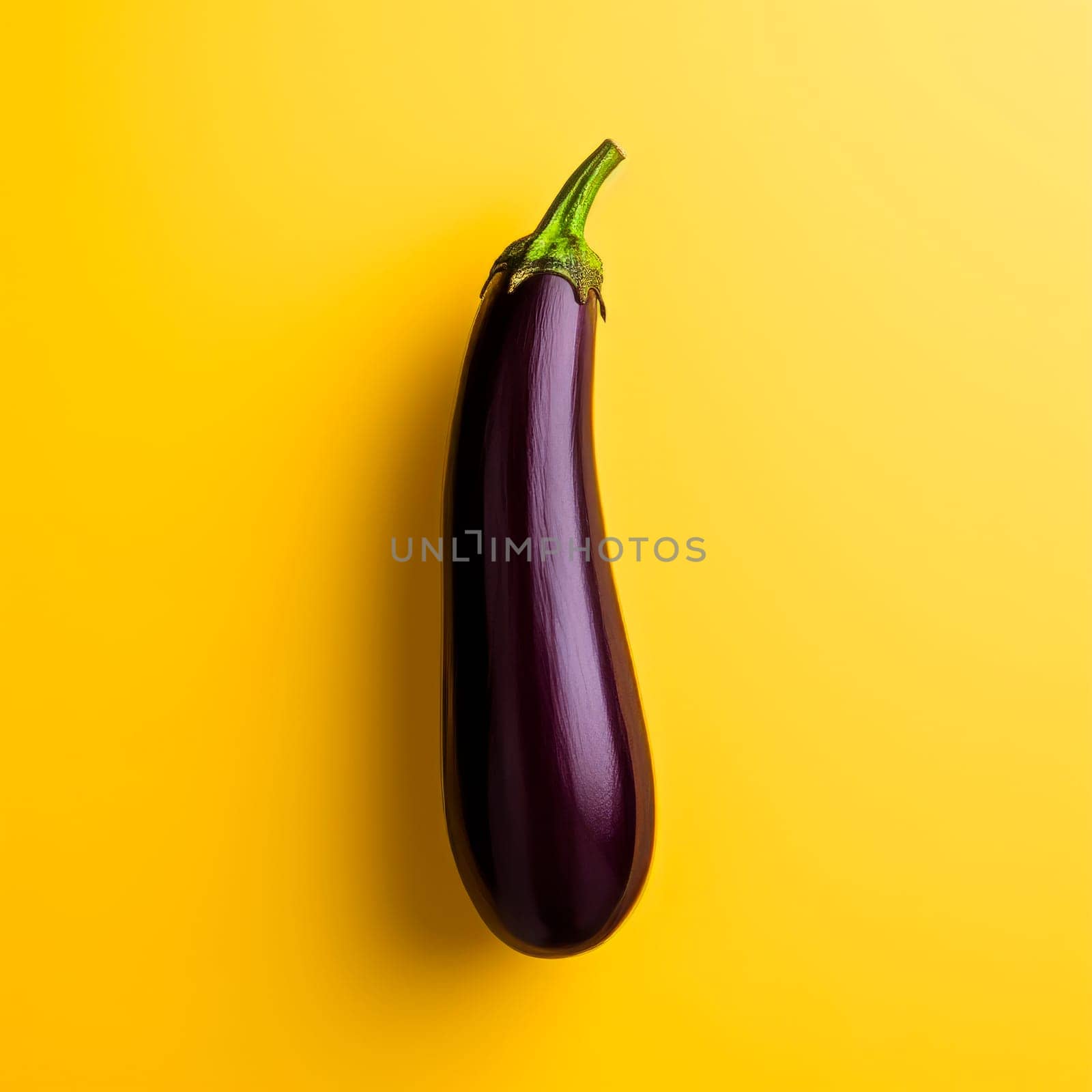 Ripe eggplant on a bright background. Minimalism. by Spirina